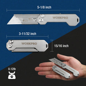 WORKPRO sandblasted surface detail indicates rust resistance and premium grip.