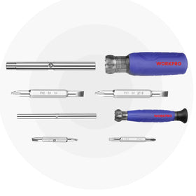 WORKPRO satin-nickel and satin-chrome finish adds durability and premium feel.