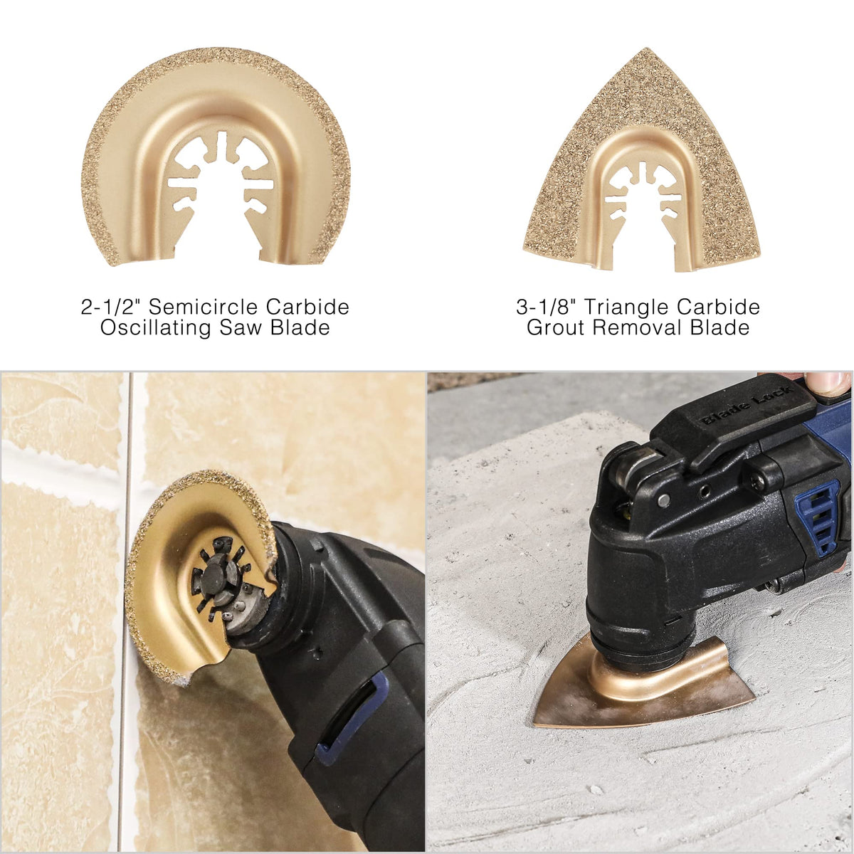 WORKPRO scraper attachment cleans residue after cutting.