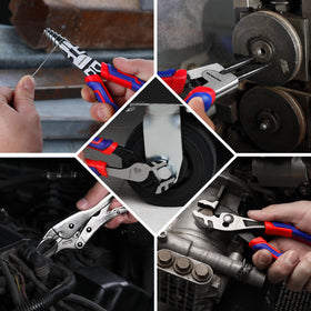 WORKPRO screw extraction pliers (8in) in action for stubborn fasteners.