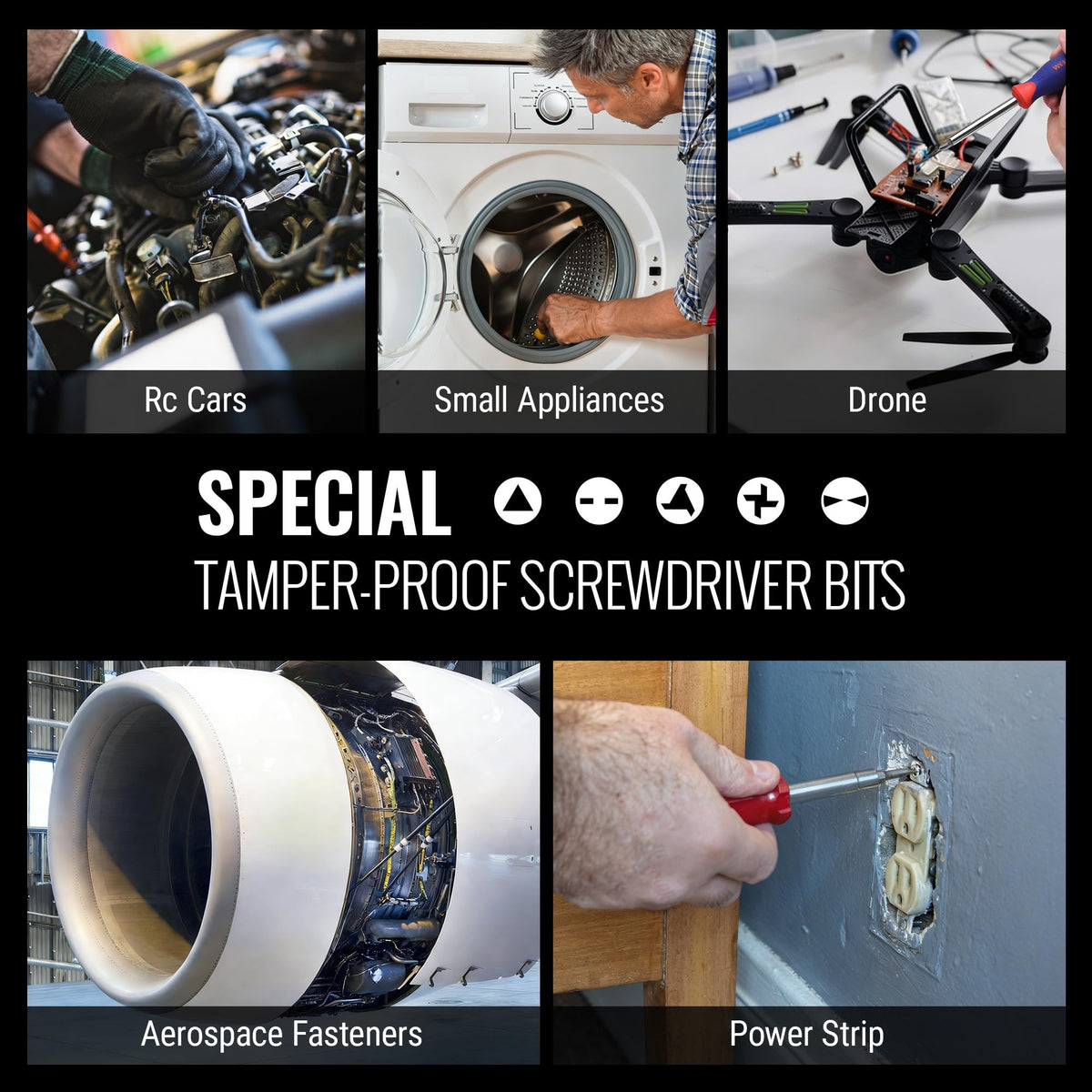 WORKPRO 32-piece set supports precision work with secure bit engagement.