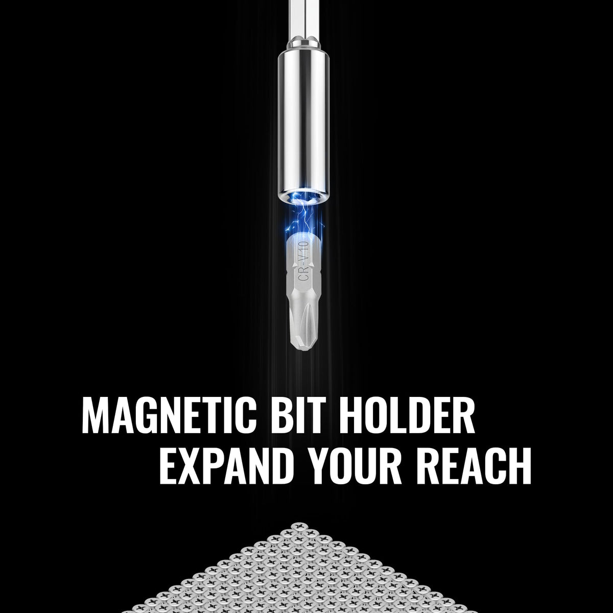 WORKPRO CRV steel bits offer durability and wear resistance.