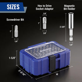 WORKPRO quarter-inch adapter enables versatile drive compatibility.
