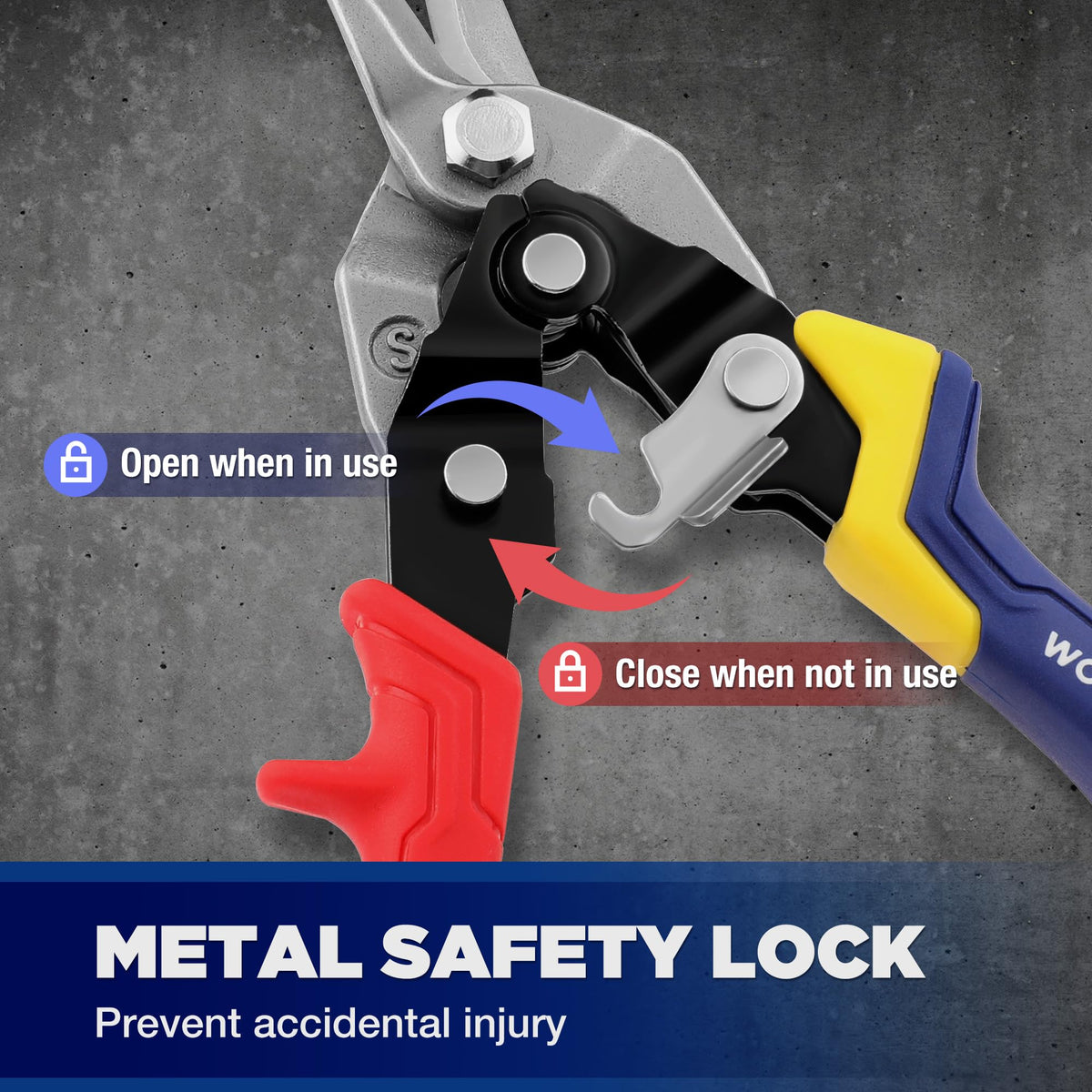 WORKPRO serrated edge prevents slipping for clean cuts.