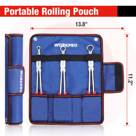 WORKPRO serrated-teeth grip secures small parts in cramped spaces.