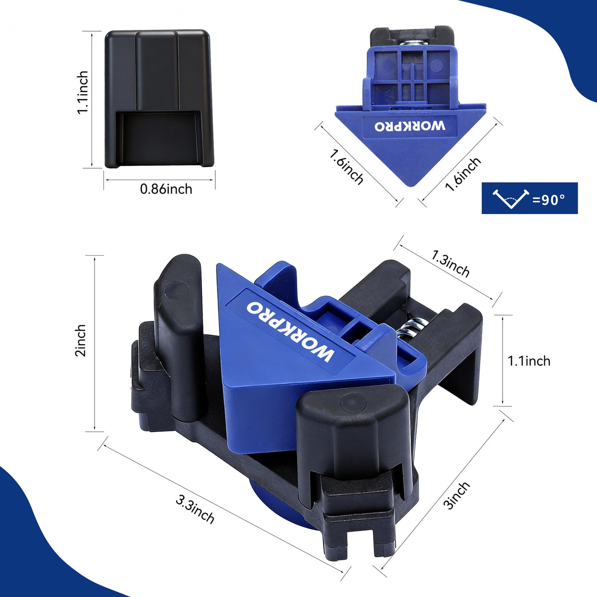 WORKPRO shelf assembly clamp supports steady boards for precise construction.