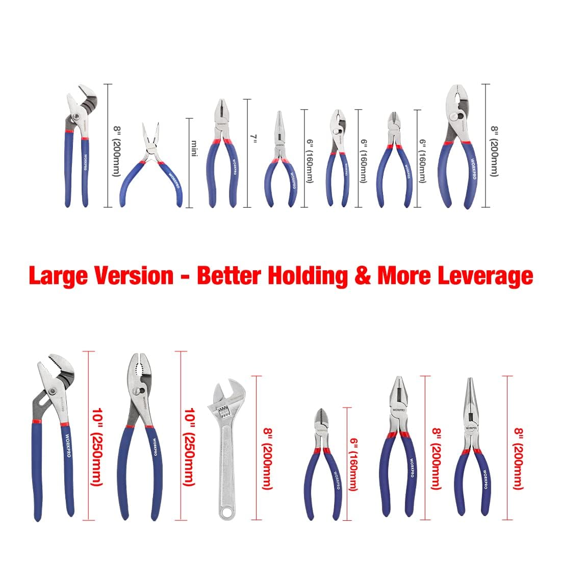 WORKPRO 10-inch slip joint pliers with adjustable jaw for tasks
