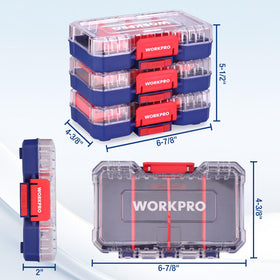 WORKPRO small parts organizer clear lid shows contents at a glance for quick selection
