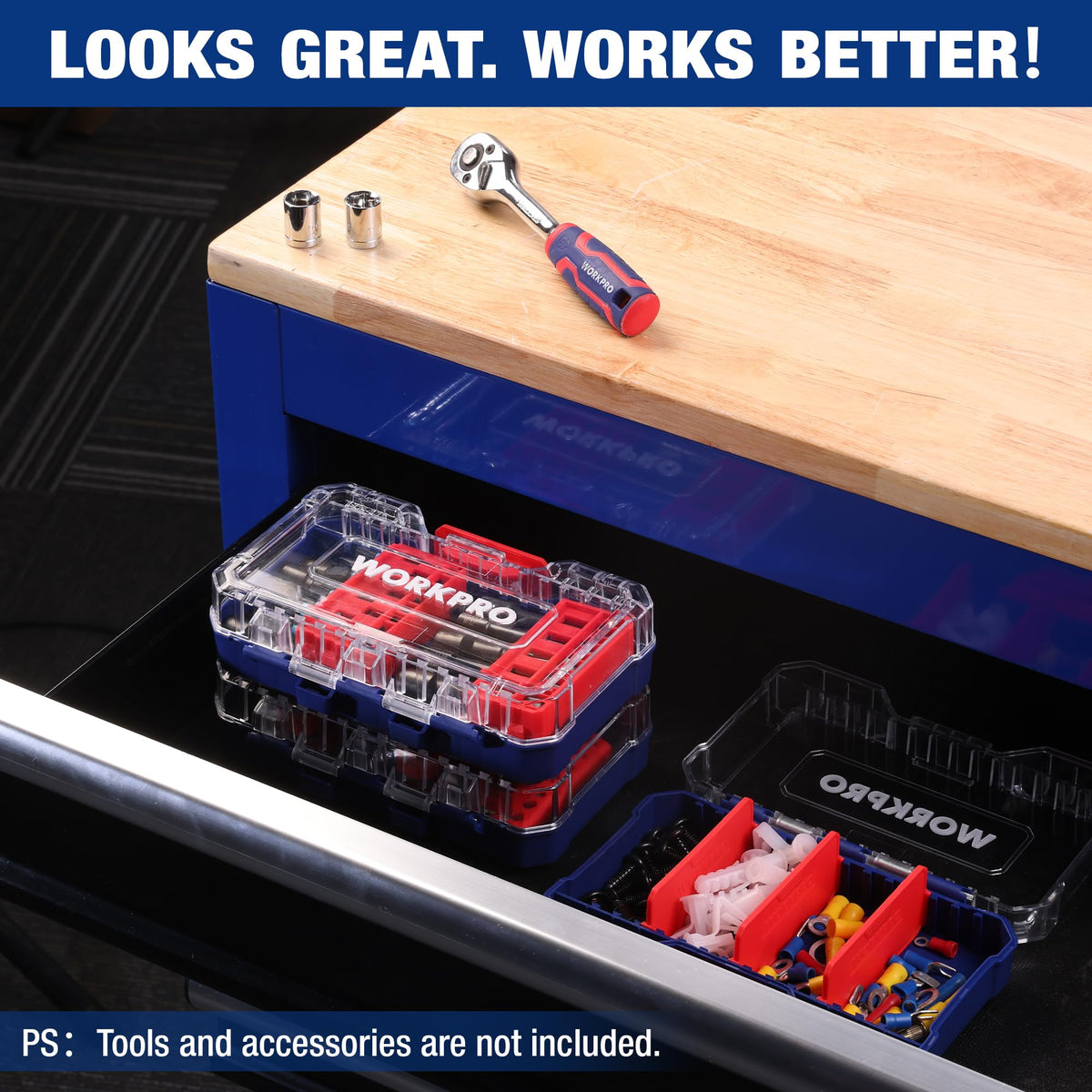 WORKPRO small parts organizer professional grade storage for technicians and craftsmen