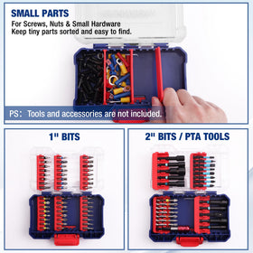 WORKPRO small parts organizer removable dividers allow customizable compartments for screws and beads