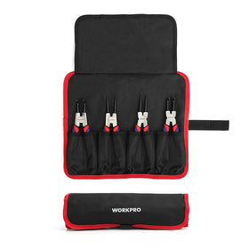 WORKPRO external bent jaw pliers reach awkward positions during ring removal.