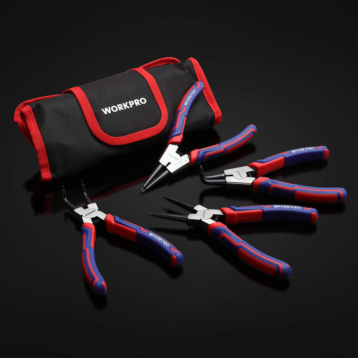 WORKPRO internal bent jaw pliers for precision in recessed rings.