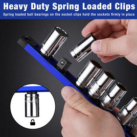 WORKPRO socket clip size clarity demonstrates clips for 1/4, 3/8, 1/2 inch sockets.