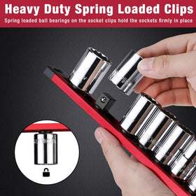 WORKPRO 13.2-inch socket organizer maximizes garage storage and tidy workspaces.