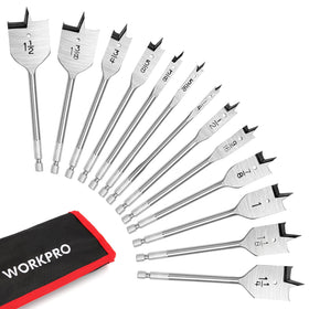 WORKPRO spade drill bit set for woodworking collection enables versatile hole cutting