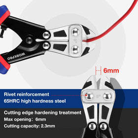WorkPRO spring-loaded bolt cutter demonstrating quick reset for rapid tasks