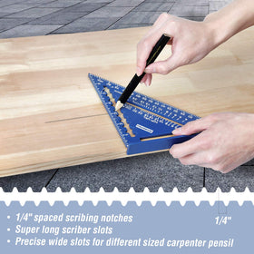 WORKPRO stainless steel ruler with matte finish improves legibility.