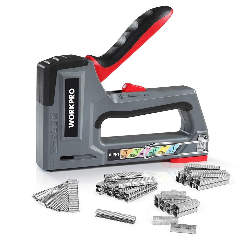 WORKPRO staple gun 6-in-1 for versatile home repair tasks.