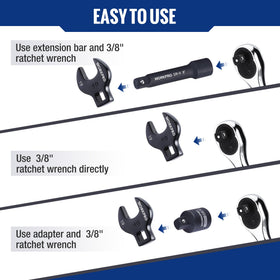 WORKPRO crowfoot set stored in a sturdy box keeps bits organized.