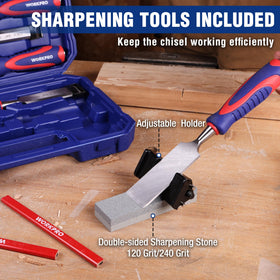 WORKPRO sturdy storage case keeps chisels organized and portable
