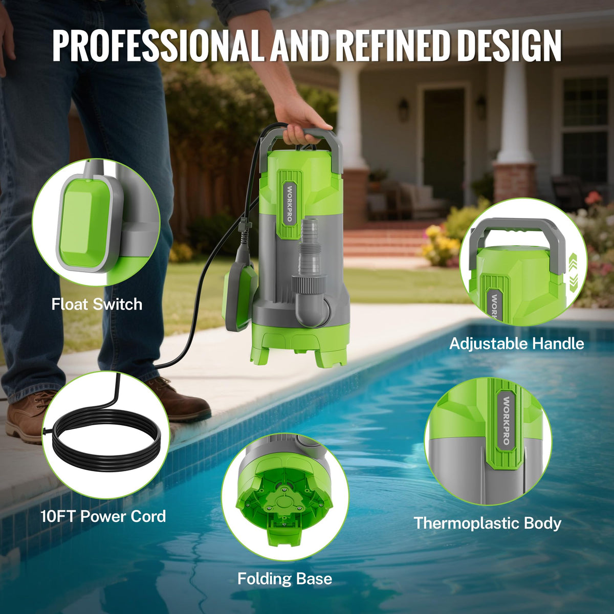 Versatile 10-foot power cord for flexible setup