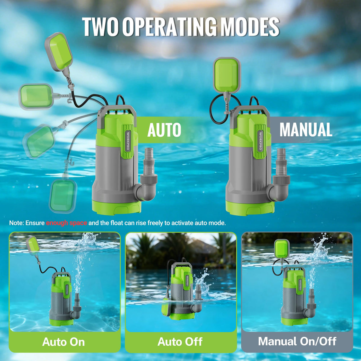 Can handle clean and dirty water to tackle versatile drainage tasks
