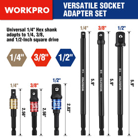 WORKPRO swivel universal socket adapter enabling flexible access in tight spaces.