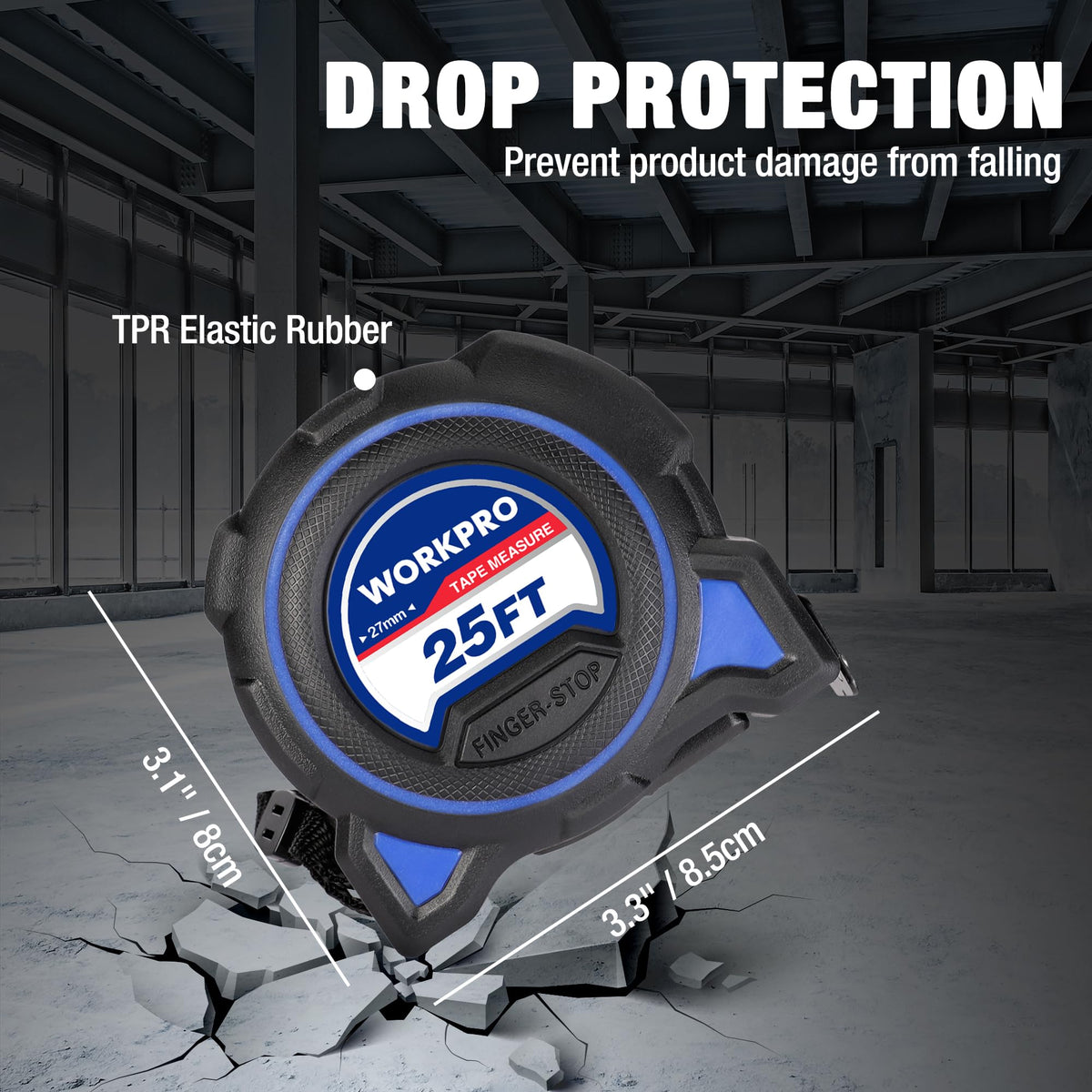 WORKPRO wrist strap keeps tape measure accessible on site