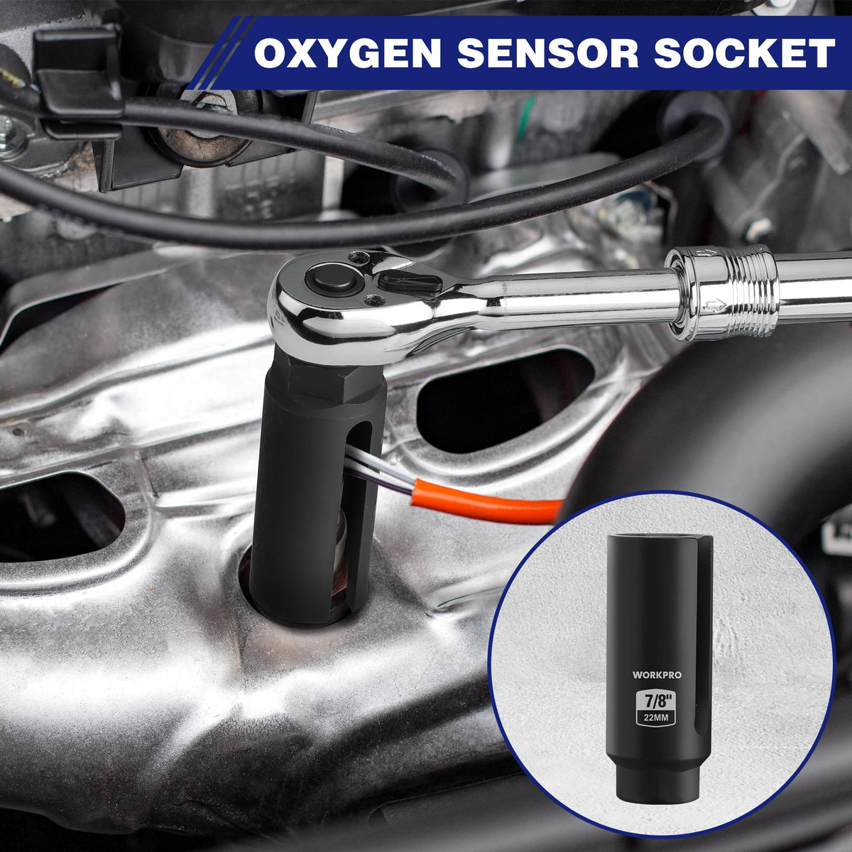 WORKPRO 27 mm thermal sensor socket simplifies installation.