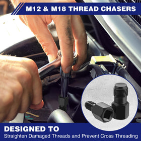 WORKPRO M12 x 1.25 thread chaser for cleaned threads.