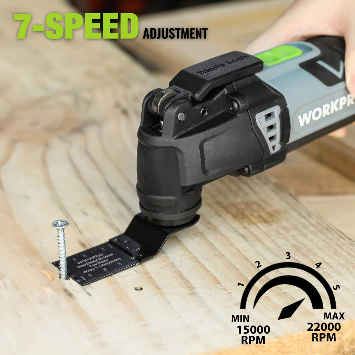 WORKPRO three degree oscillation angle highlights improved cutting efficiency