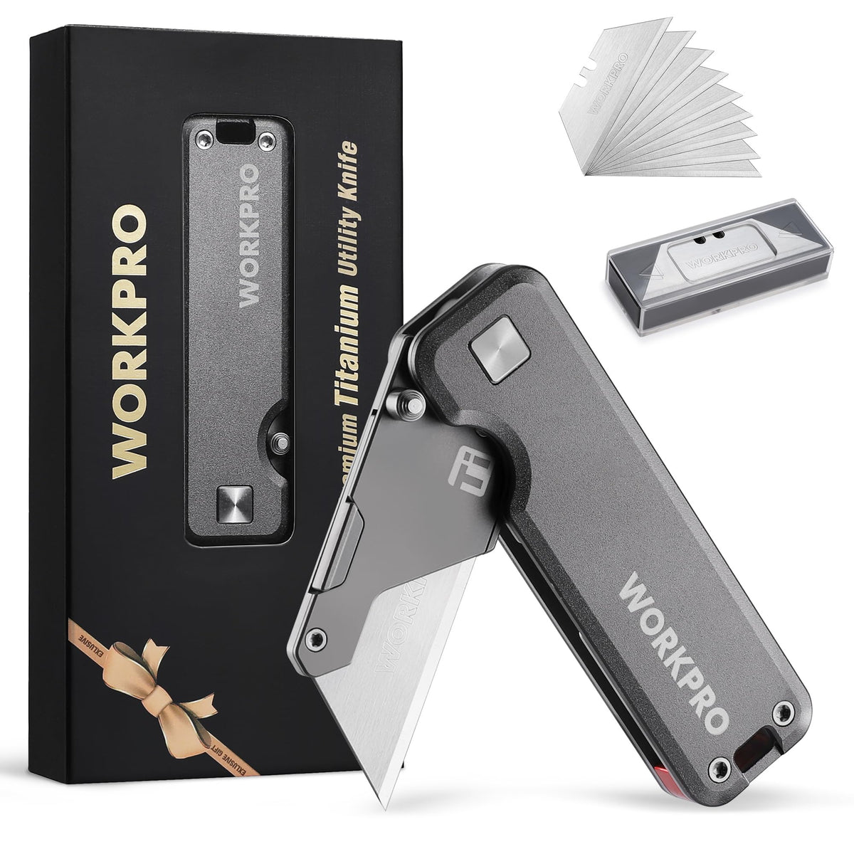 WORKPRO Titanium Utility Knife with CNC unibody enables ultra-light precision cutting