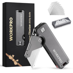WORKPRO Titanium Utility Knife with CNC unibody enables ultra-light precision cutting