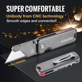 WORKPRO knife quick-change blade mechanism for easy replacements