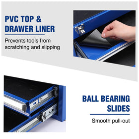 WORKPRO tool box ball-bearing slides deliver smooth, effortless drawer operation.
