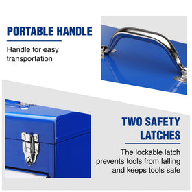WORKPRO tool box top handle enables easy carrying anytime.