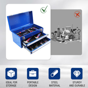 WORKPRO tool box is suitable for garage, workshop, or home organization tasks.