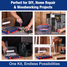 WORKPRO Tools in use on wood and metal surfaces for real-world projects.