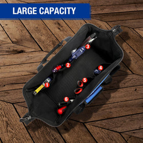 Wide mouth opening enables quick reach into the interior.
