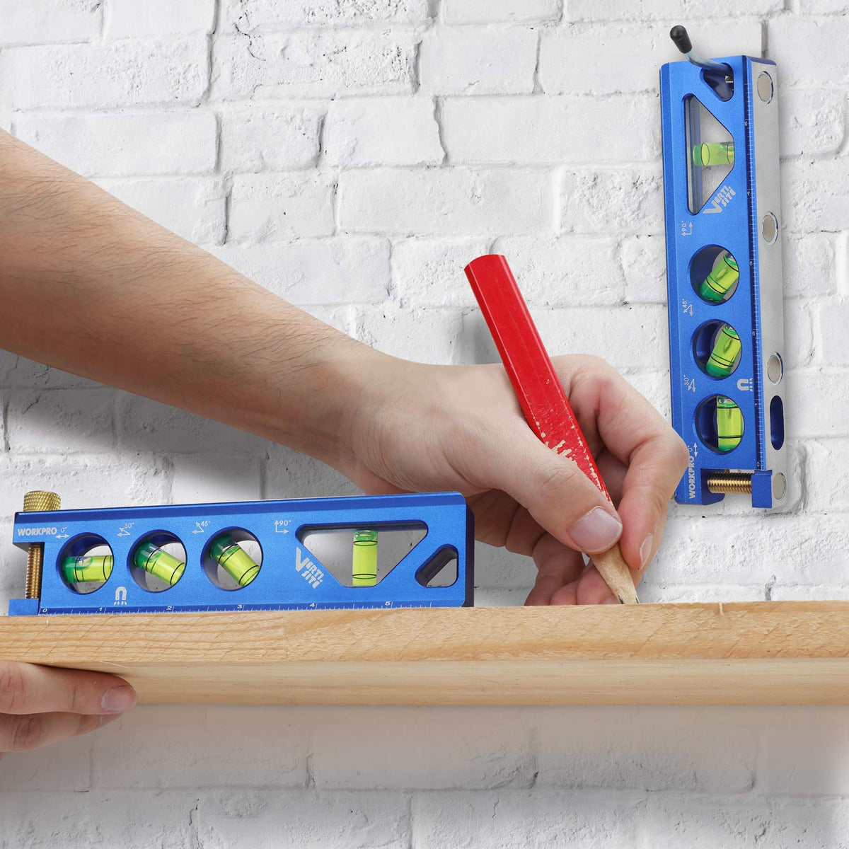 WorkPRO Torpedo Level conduit bending angle guide for accuracy