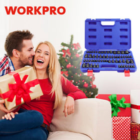 WORKPRO heavy-duty case keeps all sockets organized and accessible.