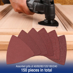 WORKPRO triangle sanding pad – six-grit set for versatility across projects