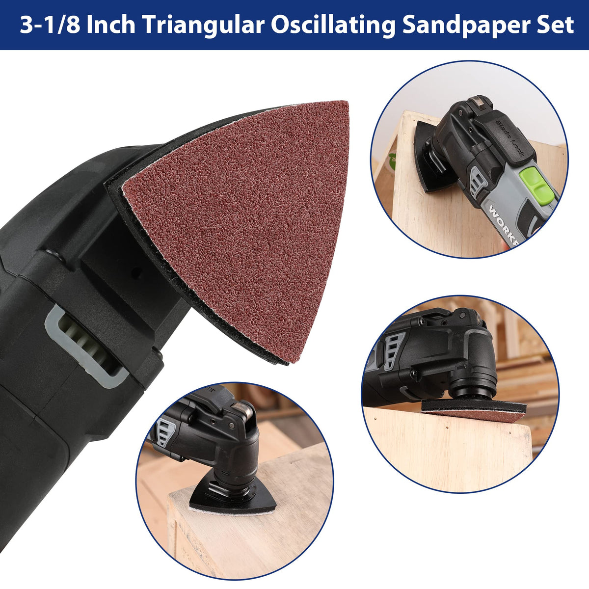 WORKPRO triangle sanding pad – ideal for wood sanding and rust removal prep