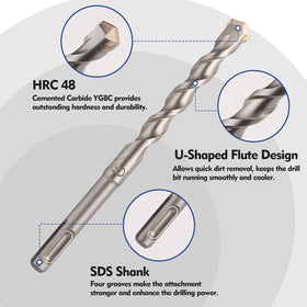 WORKPRO U-shaped flute design bits for efficient debris removal