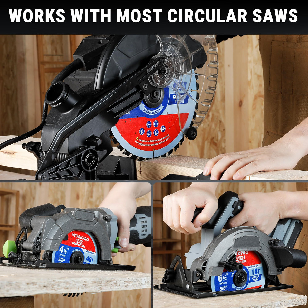 WORKPRO universal fit image showing compatibility with common saws