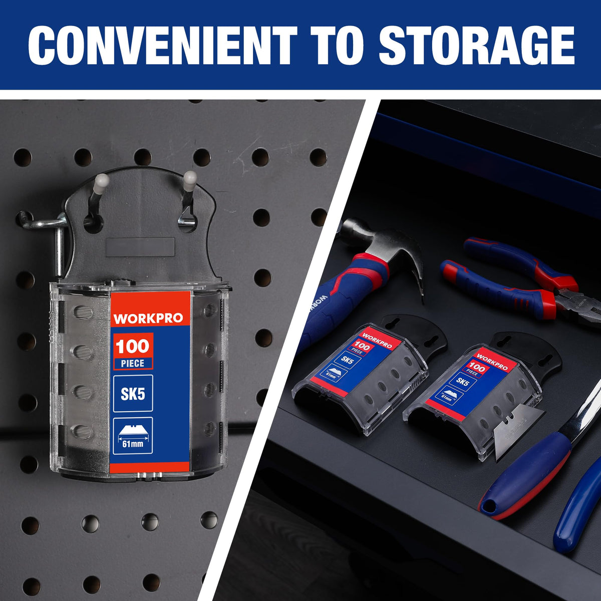 WORKPRO universal-fit blades compatible with most utility knives