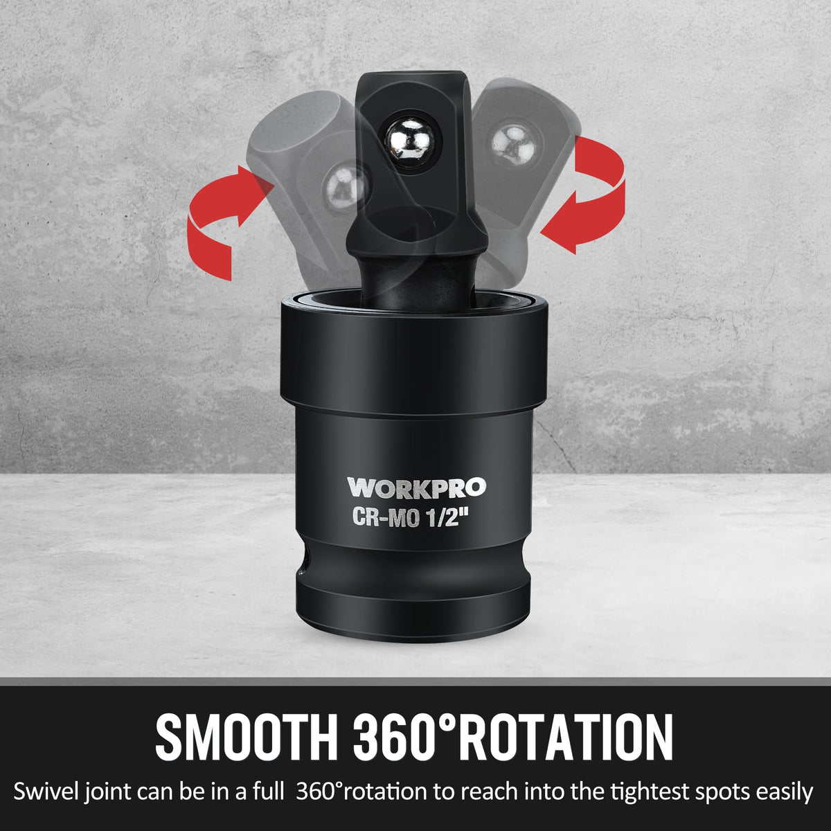 WORKPRO universal joint socket 1/4 for flexible angles