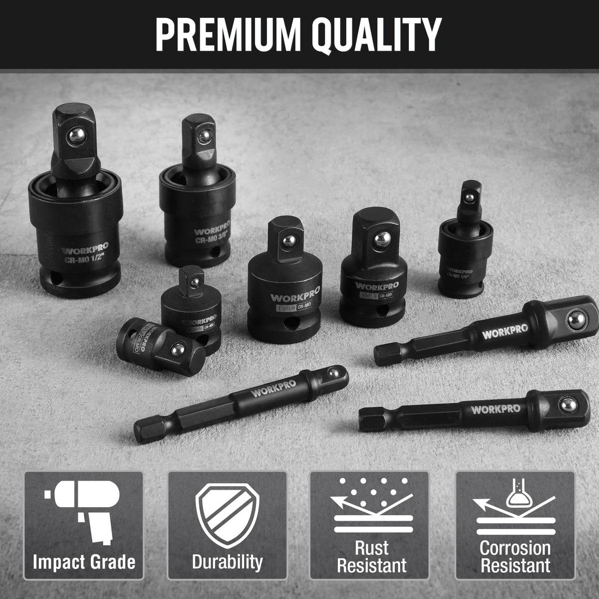WORKPRO universal joint socket 3/8 fits hard-to-reach angles