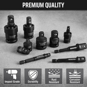 WORKPRO universal joint socket 3/8 fits hard-to-reach angles