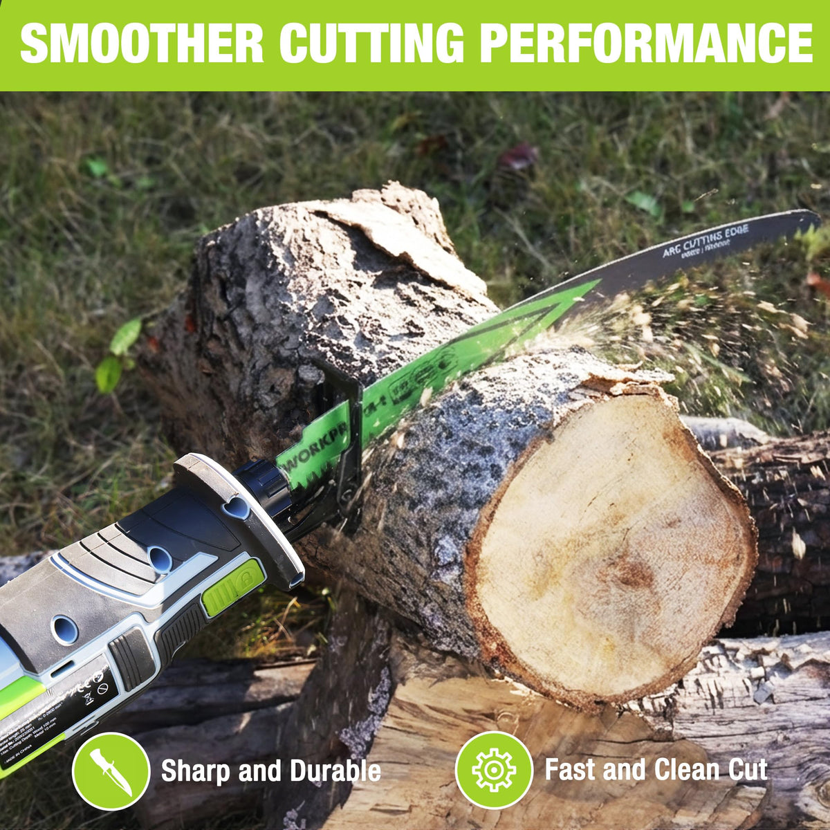 WORKPRO upgraded tooth design provides 3x lifespan in tough wood tasks.